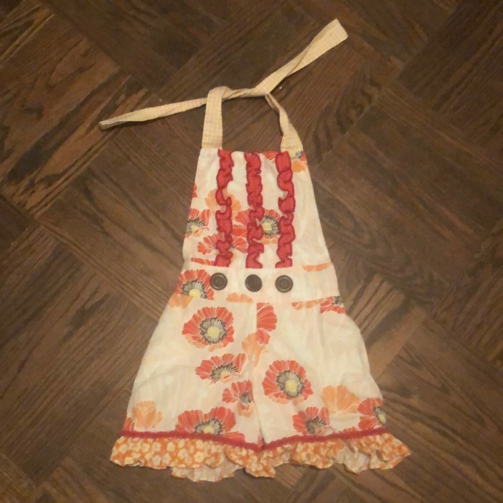 4T Persnickety ruffle short overall
